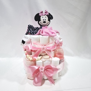 Minnie babaváró pelenkatorta 4-8 kg pelenkatorony, babaváró csomag, kelengye - Meska.hu