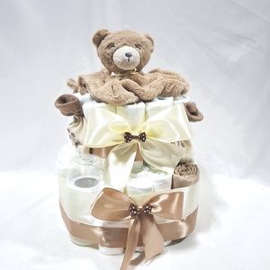 Mackó  pelenkatorta 2-5kg pelenkatorony, babaváró csomag, kelengye - baba - mama - pelenkázó, babafürdető kellékek - pelenkatorta - Meska.hu