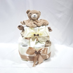 Mackó  pelenkatorta 2-5kg pelenkatorony, babaváró csomag, kelengye - baba - mama - pelenkázó, babafürdető kellékek - pelenkatorta - Meska.hu