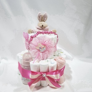 Nyuszi baba box, pelenkatorta 2-5kg pelenkatorony, babaváró csomag, kelengye - Meska.hu
