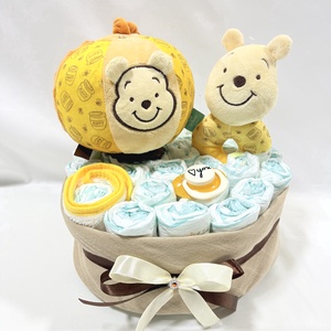 Micimackó babaváró pelenkatorta 6-10 kg pelenkatorony, babaváró csomag, kelengye - baba - mama - pelenkázó, babafürdető kellékek - pelenkatorta - Meska.hu