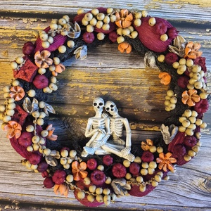 Őszi ajtódísz Halloween hangulatban - Meska.hu