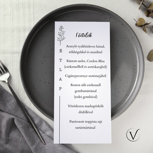 Esküvői menü- és itallap, kétoldalas, Esküvő, Meghívó & Kártya, Menü, Fotó, grafika, rajz, illusztráció, MESKA