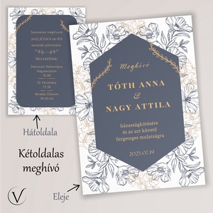 Kétoldalas esküvői meghívó, Esküvő, Meghívó & Kártya, Meghívó, Fotó, grafika, rajz, illusztráció, MESKA
