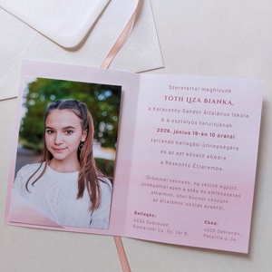 Egyedi kinyitható ballagási meghívó borítékkal - otthon & életmód - papír, írószer - meghívó - ballagási meghívó - Meska.hu