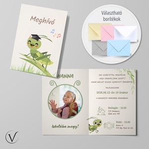 Kinyitható ballagási meghívó óvodásoknak � tücsök, Otthon & Életmód, Papír, írószer, Meghívó, Ballagási meghívó, Fotó, grafika, rajz, illusztráció, MESKA