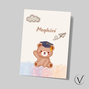 Kinyitható macis ballagási meghívó óvodásoknak - otthon & életmód - papír, írószer - meghívó - ballagási meghívó - Meska.hu