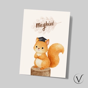 Kinyitható ballagási meghívó óvodásoknak - mókus - otthon & életmód - papír, írószer - meghívó - ballagási meghívó - Meska.hu