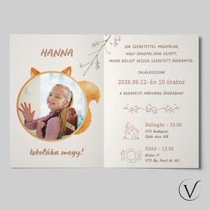 Kinyitható ballagási meghívó óvodásoknak - mókus - otthon & életmód - papír, írószer - meghívó - ballagási meghívó - Meska.hu