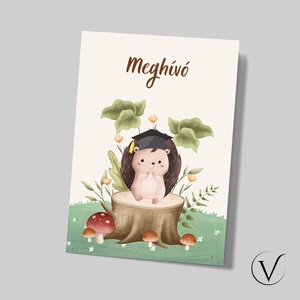 Kinyitható sünis ballagási meghívó óvodásoknak - otthon & életmód - papír, írószer - meghívó - ballagási meghívó - Meska.hu