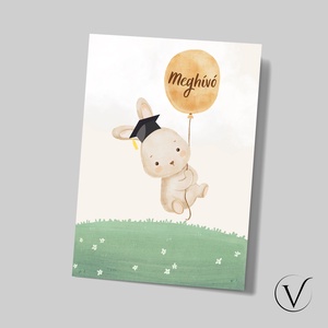 Kinyitható nyuszis ballagási meghívó óvodásoknak - otthon & életmód - papír, írószer - meghívó - ballagási meghívó - Meska.hu