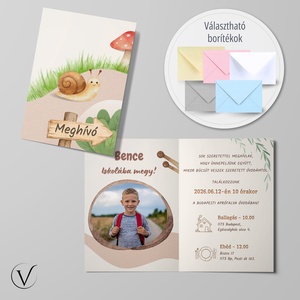 Kinyitható ballagási meghívó óvodásoknak - Csiga - Meska.hu