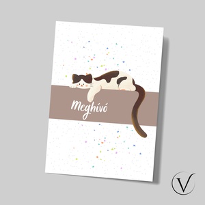 Kinyitható cicás ballagási meghívó óvodásoknak - otthon & életmód - papír, írószer - meghívó - ballagási meghívó - Meska.hu