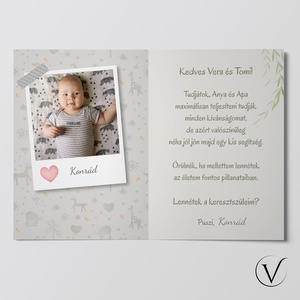 Fényképes keresztszülő felkérő - safaris - baba - mama - keresztelő kellékek - keresztszülő felkérő - Meska.hu