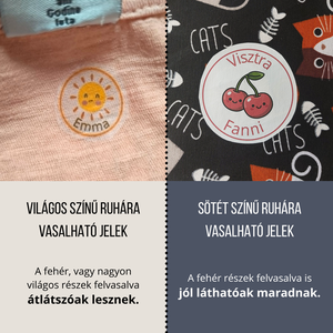 Sötét ruhára vasalható ovis jelek 57 db - játék & sport - ovis felszerelés - óvodai jelek - Meska.hu
