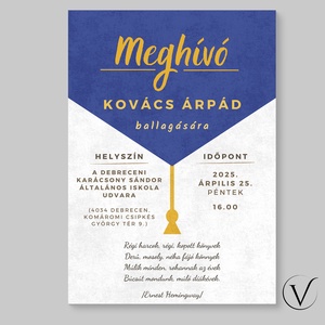 Egyedi ballagási meghívó, Otthon & Életmód, Papír, írószer, Ajándékozás kellékei, Meghívó, Fotó, grafika, rajz, illusztráció, MESKA