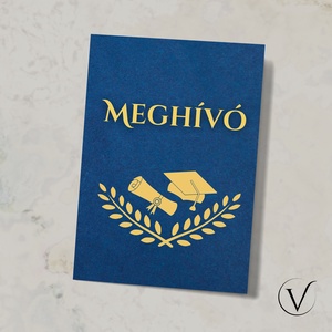Egyedi kinyitható ballagási meghívó - otthon & életmód - papír, írószer - ajándékozás kellékei - meghívó - Meska.hu