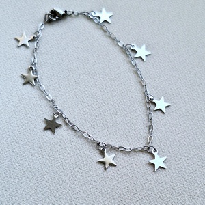 Csillagos acél karlánc, Ékszer, Karkötő, Lánc karkötő, Ékszerkészítés, MESKA