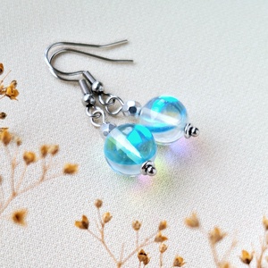 Aqua aura fülbevaló, Ékszer, Fülbevaló, Lógó fülbevaló, Ékszerkészítés, MESKA