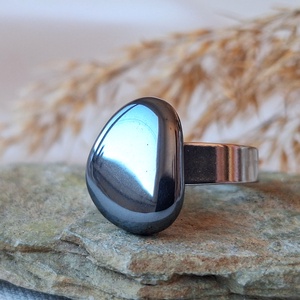 Hematit acél gyűrű, Ékszer, Gyűrű, Statement gyűrű, Ékszerkészítés, MESKA