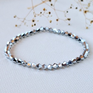 Csillogó kristály karkötő, Ékszer, Karkötő, Gyöngyös karkötő, Ékszerkészítés, MESKA