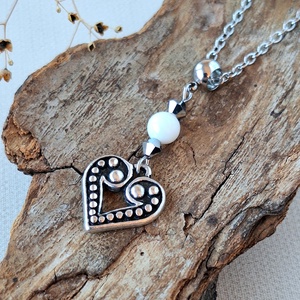 Szív medál nemesacél láncon - Meska.hu