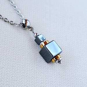 Hematit medál nemesacél lánccal - Meska.hu