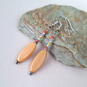 Üveggyöngy fülbevaló - Meska.hu