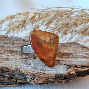 Ásvány gyűrű acél, Ékszer, Gyűrű, Statement gyűrű, Ékszerkészítés, MESKA