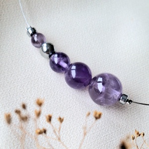 Ametiszt nyaklánc, Ékszer, Nyaklánc, Gyöngyös nyaklánc, Ékszerkészítés, MESKA