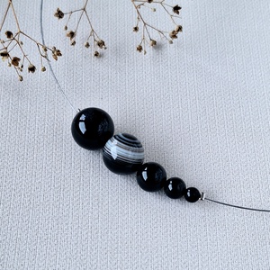 Onix nyaklánc, Ékszer, Nyaklánc, Gyöngyös nyaklánc, Ékszerkészítés, MESKA