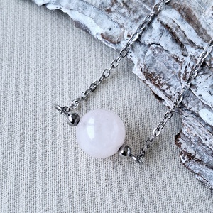 Rózsakvarc medálos nyaklánc, Ékszer, Nyaklánc, Medálos nyaklánc, Ékszerkészítés, MESKA