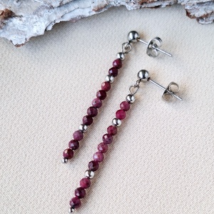 Rubin fülbevaló, Ékszer, Fülbevaló, Lógó fülbevaló, Ékszerkészítés, MESKA