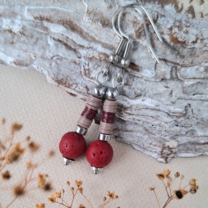 Lávakő fülbevaló, Ékszer, Fülbevaló, Lógó fülbevaló, Ékszerkészítés, MESKA