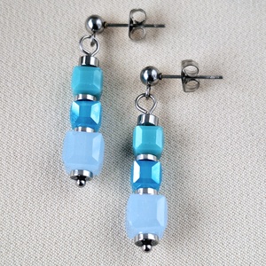 Nemesacél gyöngyös fülbevaló, Ékszer, Fülbevaló, Lógó fülbevaló, Ékszerkészítés, MESKA