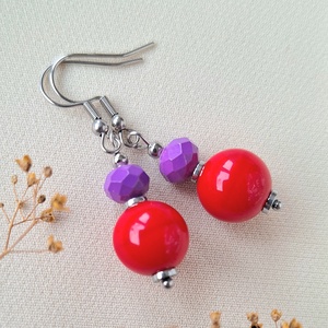 Üveggyöngy fülbevaló - Meska.hu