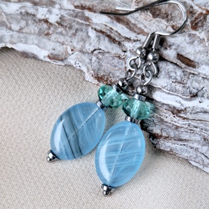 Üveggyöngy fülbevaló - Meska.hu