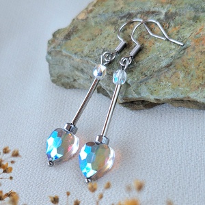 Csillogó acél fülbevaló - Meska.hu