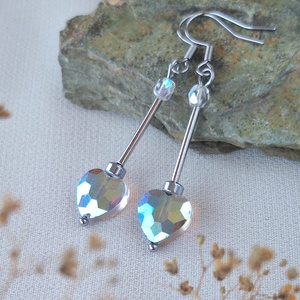 Csillogó acél fülbevaló - ékszer - fülbevaló - lógó fülbevaló - Meska.hu