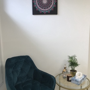 Türkiz-rózsaszín Mandala - művészet - festmény - akril - Meska.hu