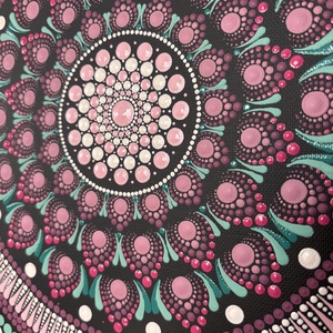 Türkiz-rózsaszín Mandala - művészet - festmény - akril - Meska.hu