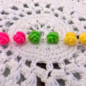 3 pár rózsás fülbevaló fémmentes - Meska.hu