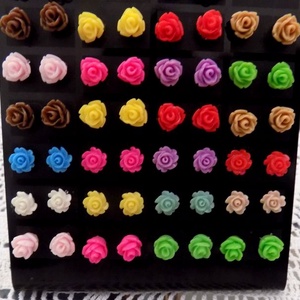 3 pár rózsás fülbevaló fémmentes -  - Meska.hu