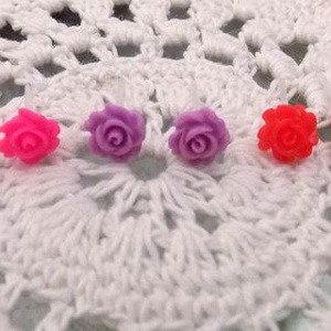 3 pár rózsás fülbevaló fémmentes - Meska.hu