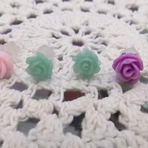 3 pár rózsás fülbevaló fémmentes robinedina részére - Meska.hu