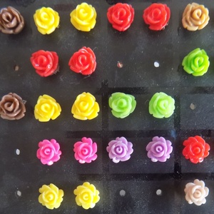 3 pár rózsás fülbevaló fémmentes -  - Meska.hu