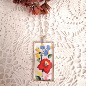 XXL-es kalocsai mintás nyaklánc - ékszer - nyaklánc - medálos nyaklánc - Meska.hu