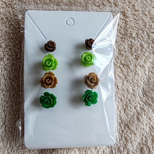 4 pár rózsás fülbevaló fémmentes, Ékszer, Fülbevaló, Pötty fülbevaló, Ékszerkészítés, MESKA