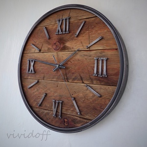 industriál falióra 8R, Otthon & Életmód, Dekoráció, Fali és függő dekoráció, Falióra & óra, Famegmunkálás, Fémmegmunkálás, MESKA