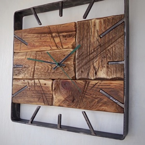 industriál falióra 15 N, Otthon & Életmód, Dekoráció, Fali és függő dekoráció, Falióra & óra, Famegmunkálás, Fémmegmunkálás, MESKA